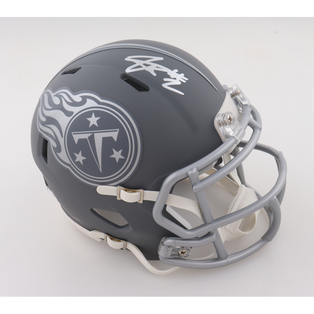 Tyjae Spears Signed Titans Slate Alternate Speed Mini Helmet (Beckett) at PristineAuction.com