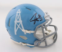 Tyjae Spears Signed Oilers Throwback Speed Mini Helmet (Beckett) at PristineAuction.com