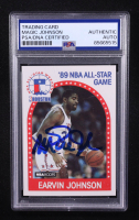 Magic Johnson Signed 1989-90 Hoops #166 AS (PSA) at PristineAuction.com