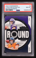 Bo Nix / JJ McCarthy 2024 Panini Contenders Round Numbers #4 RC (PSA 8) at PristineAuction.com