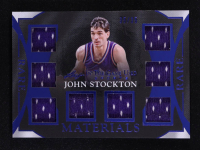 John Stockton 2025 Leaf ITG Used Sports Rare Materials Blue Octo Swatch #RM11 #35/35 at PristineAuction.com