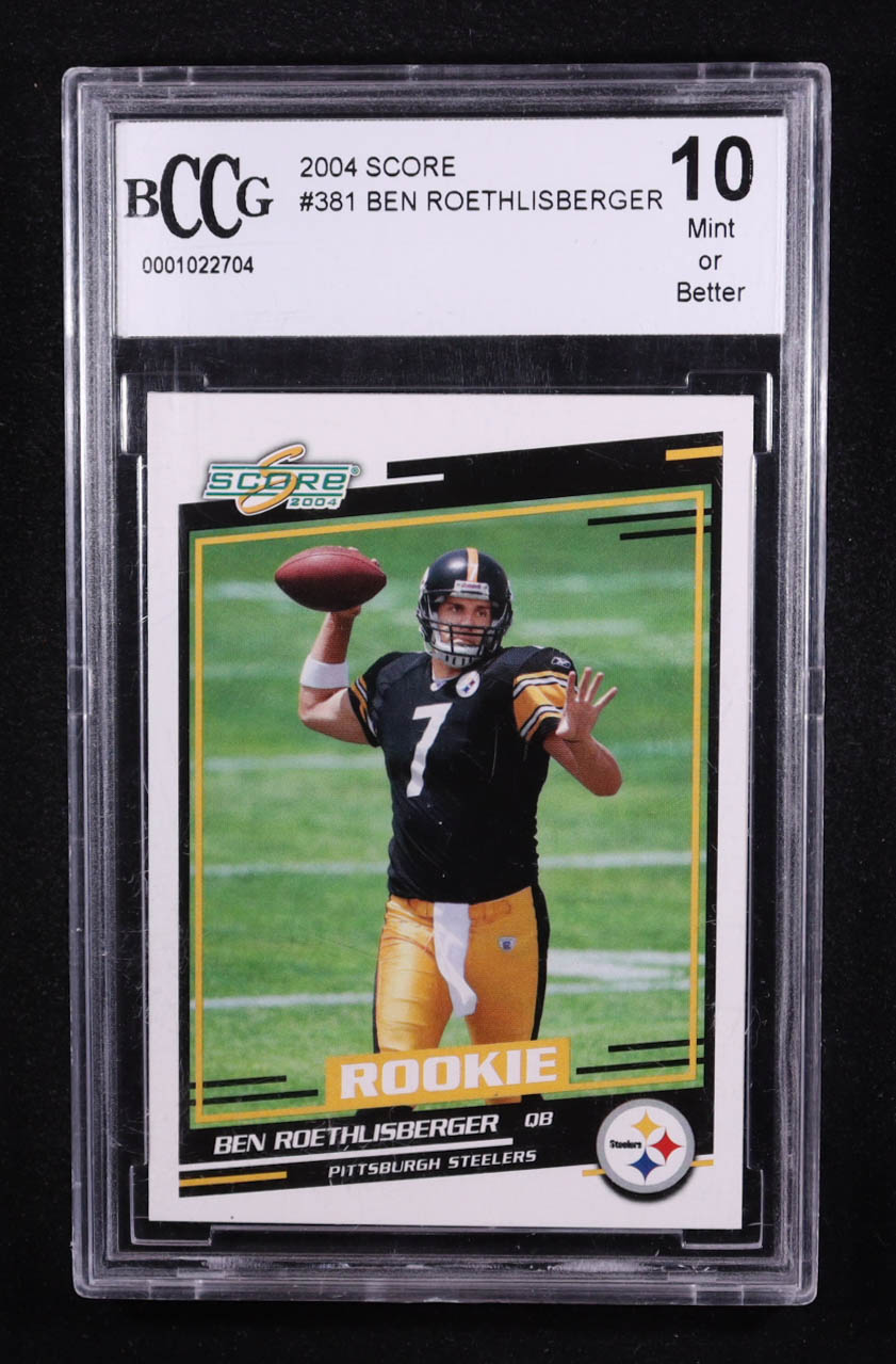 Ben Roethlisberger 2004 Score #381 RC (BCCG 10) at PristineAuction.com Ben Roethlisberger 2004 Score #381 RC (BCCG 10) at PristineAuction.com