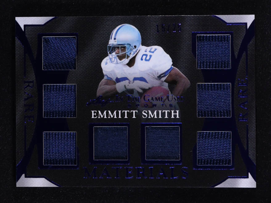 Emmitt Smith 2025 Leaf ITG Used Sports Rare Materials Blue Octo Swatch #RM4 #15/25 at PristineAuction.com Emmitt Smith 2025 Leaf ITG Used Sports Rare Materials Blue Octo Swatch #RM4 #15/25 at PristineAuction.com