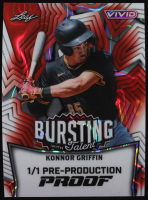 Konnor Griffin 2025 Leaf Vivid Bursting With Talent Wave #1/1 Pre-Production Proof RC at PristineAuction.com