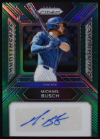 Michael Busch 2024 Panini Prizm Sensational Signatures Prizms Green #46 at PristineAuction.com