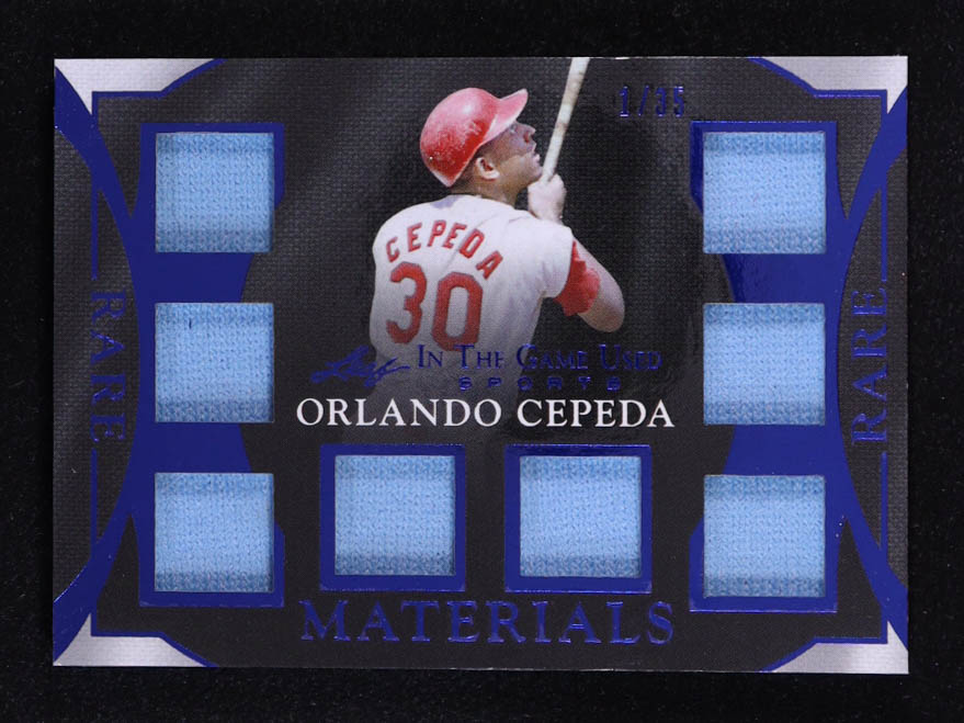 Orlando Cepeda 2025 Leaf ITG Used Sports Rare Materials Blue Octo Swatch #RM19 #1/35 at PristineAuction.com Orlando Cepeda 2025 Leaf ITG Used Sports Rare Materials Blue Octo Swatch #RM19 #1/35 at PristineAuction.com