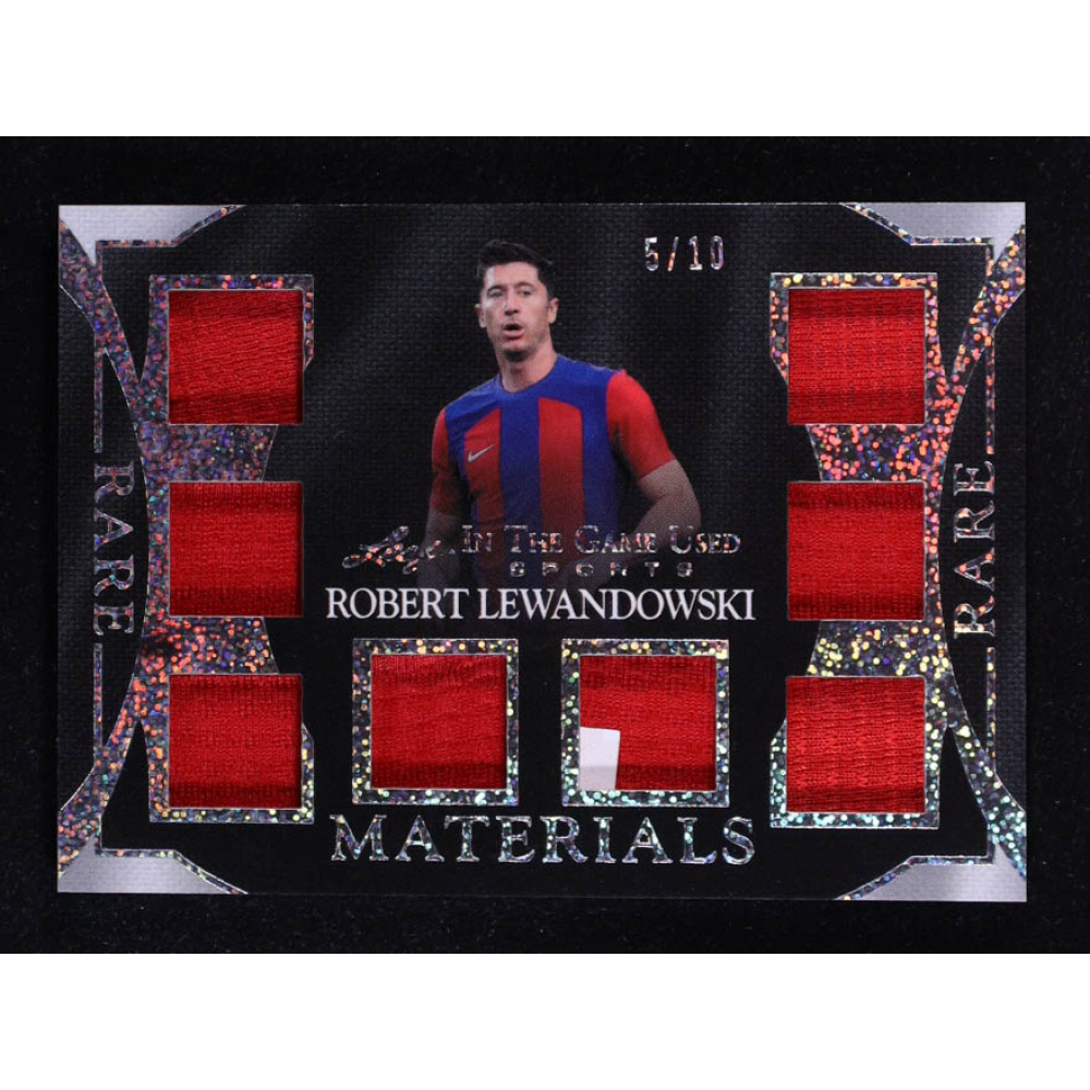 Robert Lewandowski 2025 Leaf ITG Used Sports Rare Materials Silver Sparkle Octo Swatch #RM24 #5/10 at PristineAuction.com