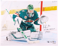 Kaapo Kahkonen Signed LE Wild 16x20 Photo Inscribed "1st NHL Shoutout 1/22/21" (Fanatics) at PristineAuction.com
