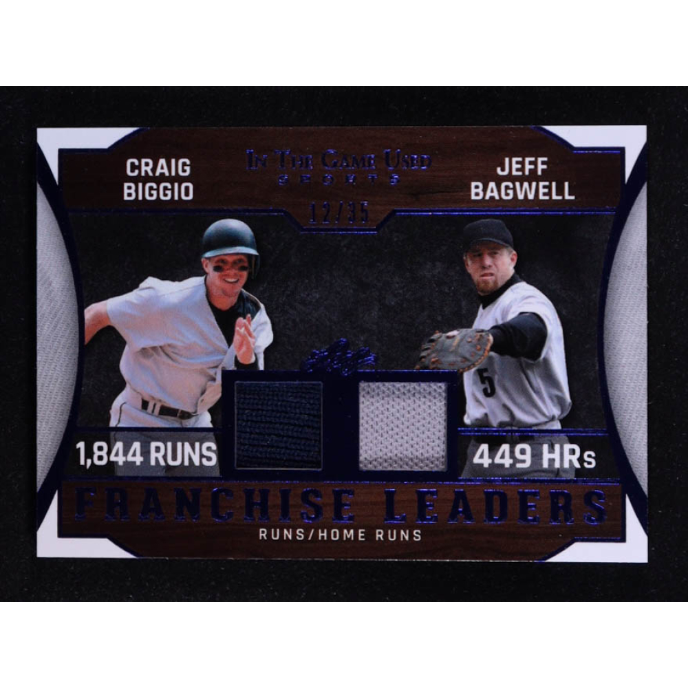 Craig Biggio / Jeff Bagwell 2025 Leaf ITG Used Sports Franchise Leaders Dual Relic Blue #FL2 #12/35 at PristineAuction.com