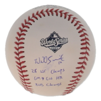 Will Smith Signed LE Official 2025 World Series Logo Baseball Inscribed "25 WS Champs", "GM 7 GW HR", & "B2B Champs" (Fanatics & MLB) at PristineAuction.com