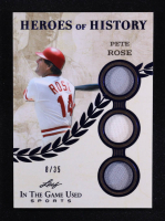 Pete Rose 2025 Leaf ITG Used Sports Heroes Of History Triple Relic Blue #HH67 #8/35 at PristineAuction.com