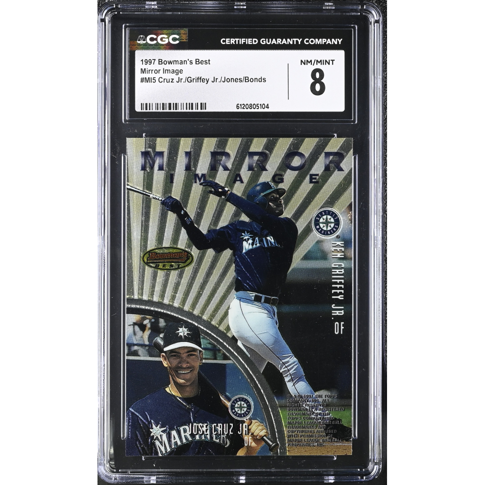 Cruz Jr./Griffey Jr./Jones/Bonds 1997 Bowman's Best Mirror Image #MI5 (CGC 8) at PristineAuction.com