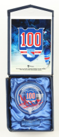 Henrik Lundqvist Signed Rangers 100th Anniversary Crystal Puck (Fanatics) at PristineAuction.com