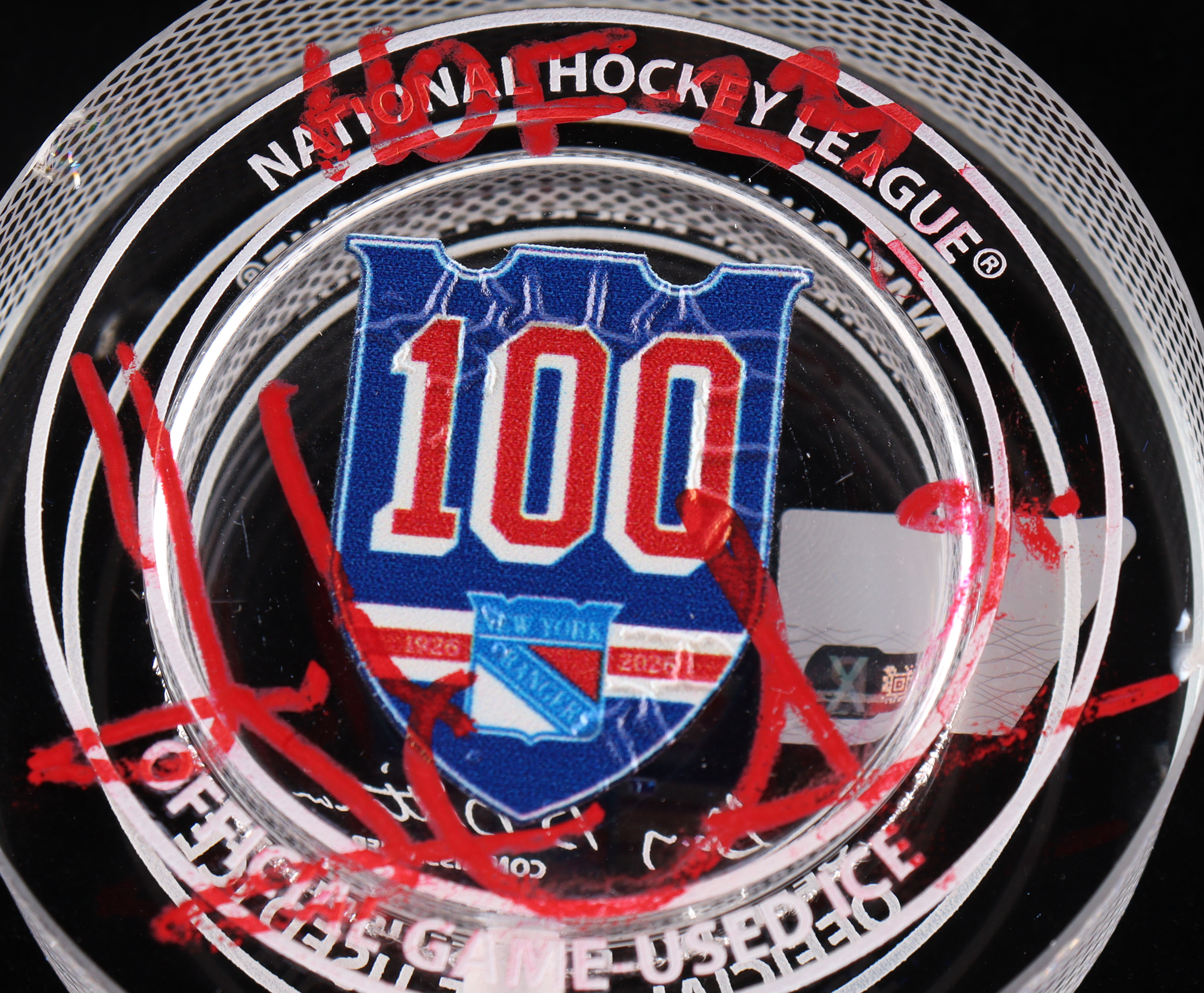 Henrik Lundqvist Signed Rangers 100th Anniversary Crystal Puck (Fanatics) at PristineAuction.com Henrik Lundqvist Signed Rangers 100th Anniversary Crystal Puck (Fanatics) at PristineAuction.com