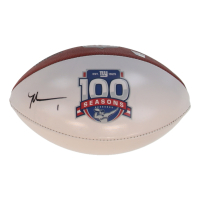 Malik Nabers Signed Giants Commemorative Logo Football (Fanatics) at PristineAuction.com