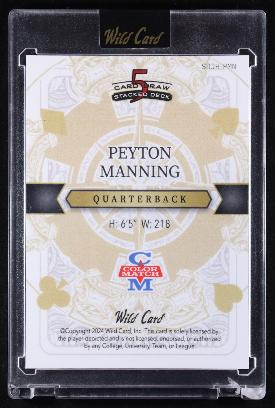 Peyton Manning 2024 Wild Card 5 Card Draw Stacked Deck Blue White Mosaic #PMH #1/1 at PristineAuction.com Peyton Manning 2024 Wild Card 5 Card Draw Stacked Deck Blue White Mosaic #PMH #1/1 at PristineAuction.com