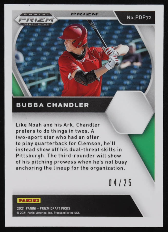 Bubba Chandler 2021 Panini Prizm Draft Picks Prizms Snake Skin #72 #4/25 at PristineAuction.com Bubba Chandler 2021 Panini Prizm Draft Picks Prizms Snake Skin #72 #4/25 at PristineAuction.com