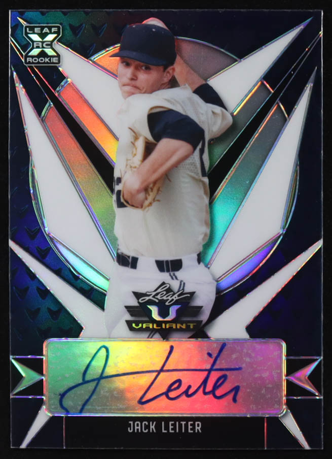 Jack Leiter 2021 Leaf Valiant Autographs #BAJL1 #8/75 RC at PristineAuction.com Jack Leiter 2021 Leaf Valiant Autographs #BAJL1 #8/75 RC at PristineAuction.com