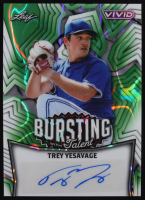 Trey Yesavage 2025 Leaf Vivid Bursting with Talent Autographs Green Lava #TATY1 #2/8 RC at PristineAuction.com