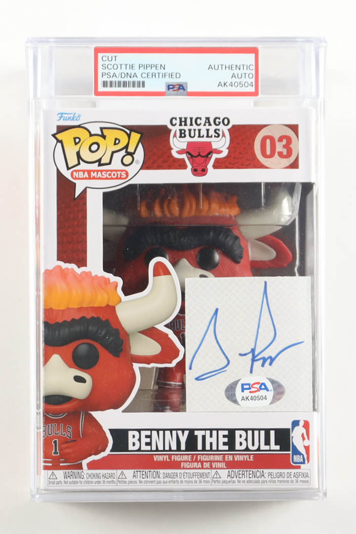 Scottie Pippen Signed Cut with Chicago Bulls #03 Benny The Bull Funko Pop! Vinyl Figure (PSA) at PristineAuction.com Scottie Pippen Signed Cut with Chicago Bulls #03 Benny The Bull Funko Pop! Vinyl Figure (PSA) at PristineAuction.com