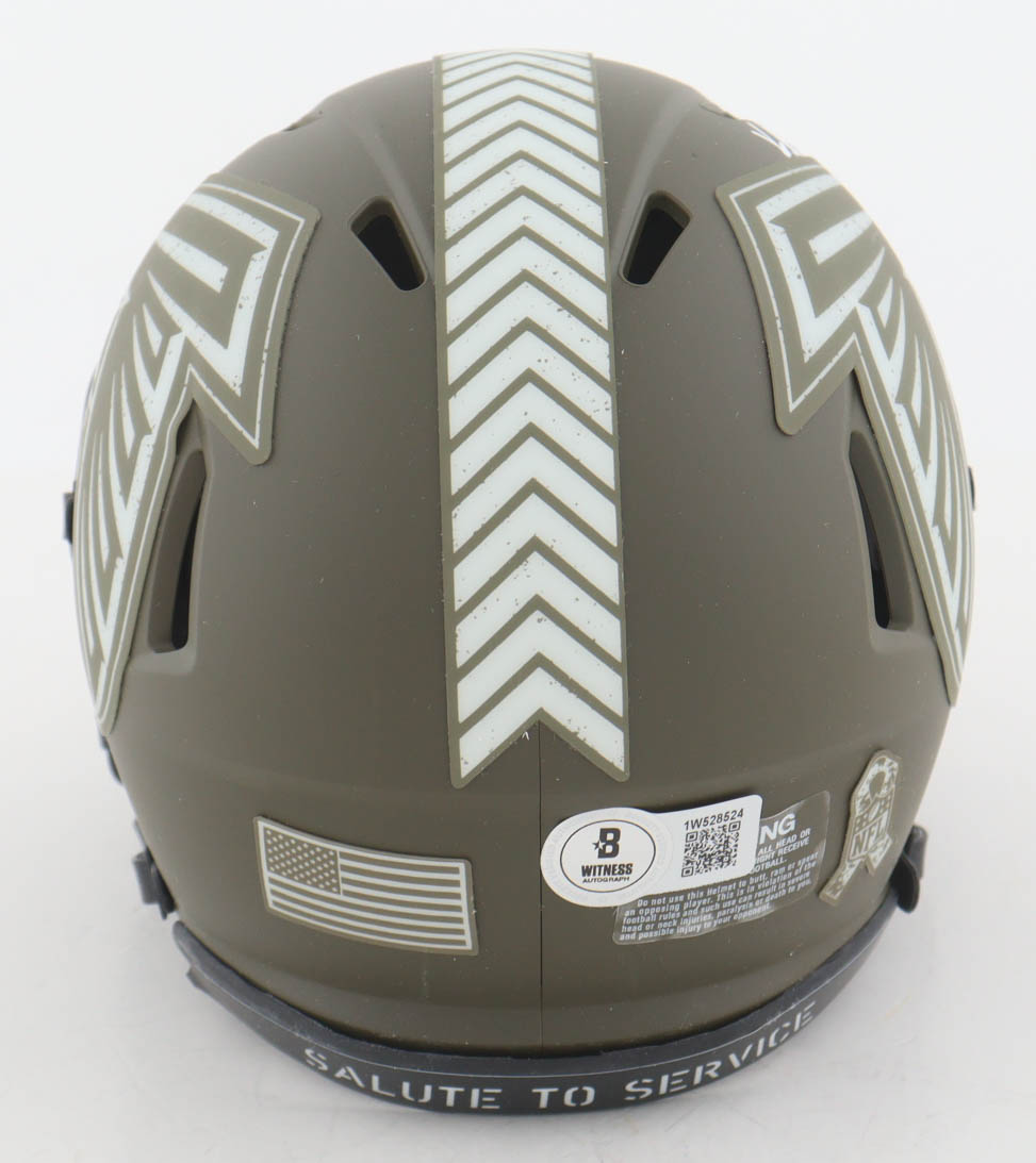 Kyle Pitts Signed Falcons Salute To Service Alternate Speed Mini Helmet (Beckett) at PristineAuction.com Kyle Pitts Signed Falcons Salute To Service Alternate Speed Mini Helmet (Beckett) at PristineAuction.com