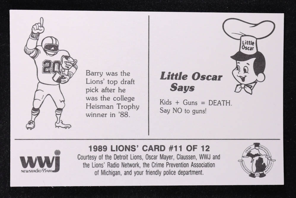 Barry Sanders 1989 Lions Police #11 RC at PristineAuction.com Barry Sanders 1989 Lions Police #11 RC at PristineAuction.com