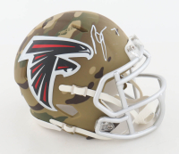 Bijan Robinson Signed Falcons Camo Alternate Speed Mini Helmet (Beckett) at PristineAuction.com