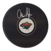 Quinn Hughes Signed Wild Logo Hockey Puck (Fanatics) at PristineAuction.com
