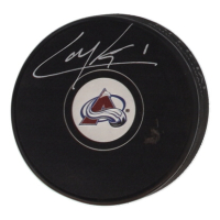 Cale Makar Signed Avalanche Logo Hockey Puck (Fanatics) at PristineAuction.com