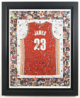 Lebron James Signed Cavaliers Custom Framed Art Print Display (UDA & Beckett) at PristineAuction.com