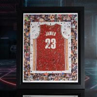Lebron James Signed Cavaliers Custom Framed Art Print Display (UDA & Beckett) at PristineAuction.com