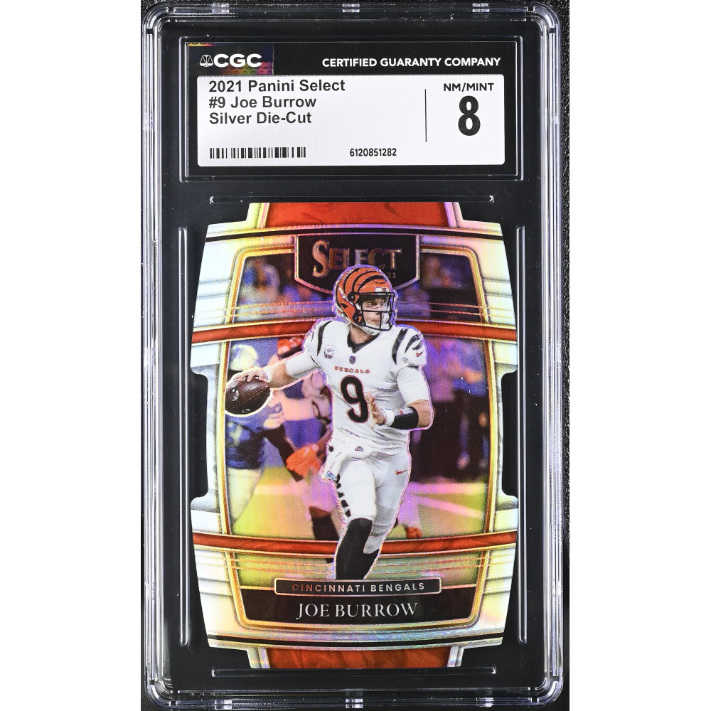 Joe Burrow 2021 Panini Select Silver Die-Cut #9 (CGC 8) at PristineAuction.com