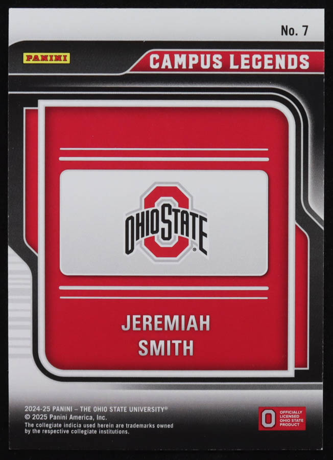 Jeremiah Smith 2024-25 The Ohio State University Panini College Contenders Campus Legends #7 at PristineAuction.com Jeremiah Smith 2024-25 The Ohio State University Panini College Contenders Campus Legends #7 at PristineAuction.com