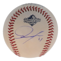 Roki Sasaki Signed 2025 World Series Logo OML Baseball (MLB & Fanatics) at PristineAuction.com