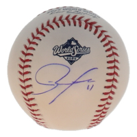 Roki Sasaki Signed 2025 World Series Logo OML Baseball (MLB & Fanatics) at PristineAuction.com