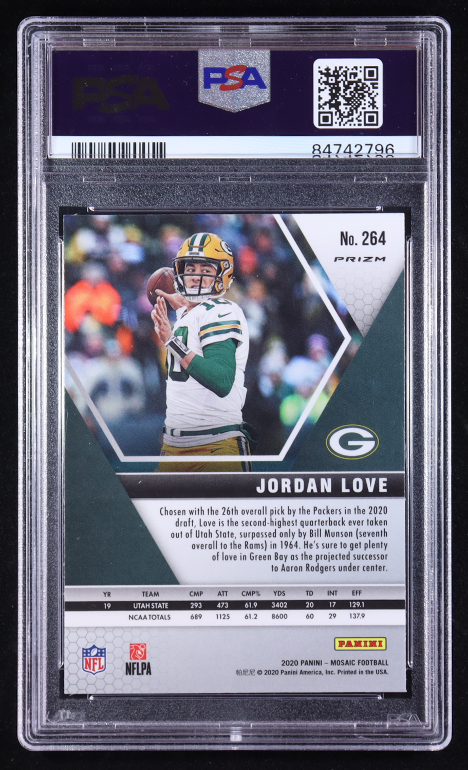 Jordan Love 2020 Panini Mosaic Silver #264 DEB RC (PSA 10) at PristineAuction.com Jordan Love 2020 Panini Mosaic Silver #264 DEB RC (PSA 10) at PristineAuction.com