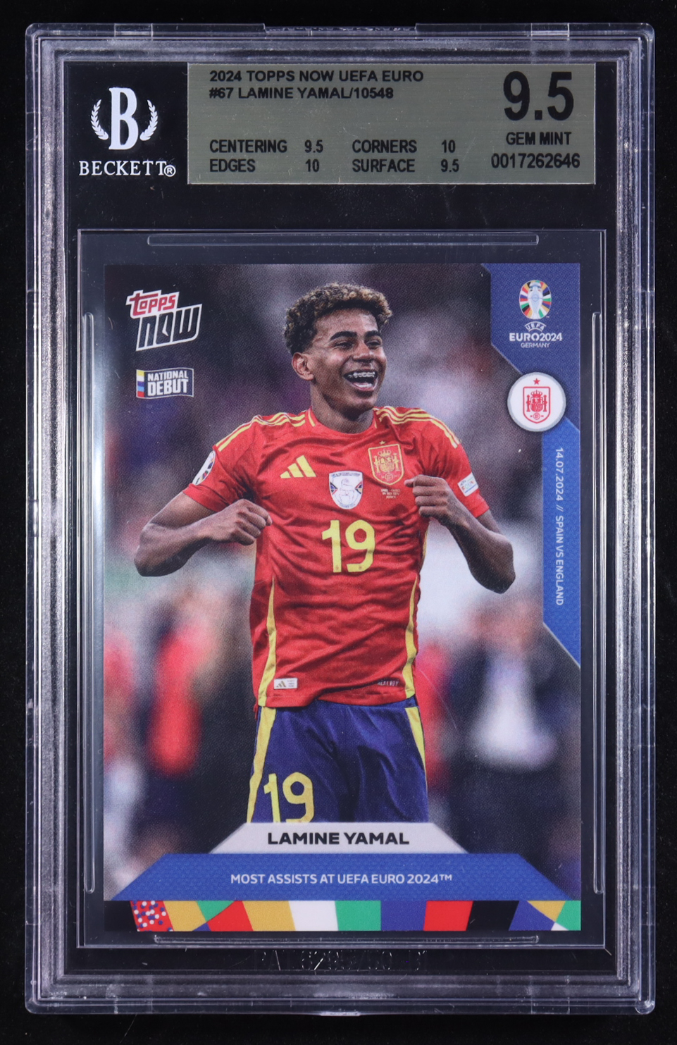 Lamine Yamal 2024 Topps Now UEFA Euro #67 (BGS 9.5) at PristineAuction.com Lamine Yamal 2024 Topps Now UEFA Euro #67 (BGS 9.5) at PristineAuction.com
