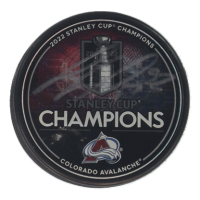 Nathan MacKinnon Signed Avalanche 2022 Stanley Cup Champions Logo Hockey Puck (Fanatics) at PristineAuction.com