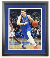 Luka Doncic Signed Mavericks Custom Framed Photo Display (Fanatics) at PristineAuction.com