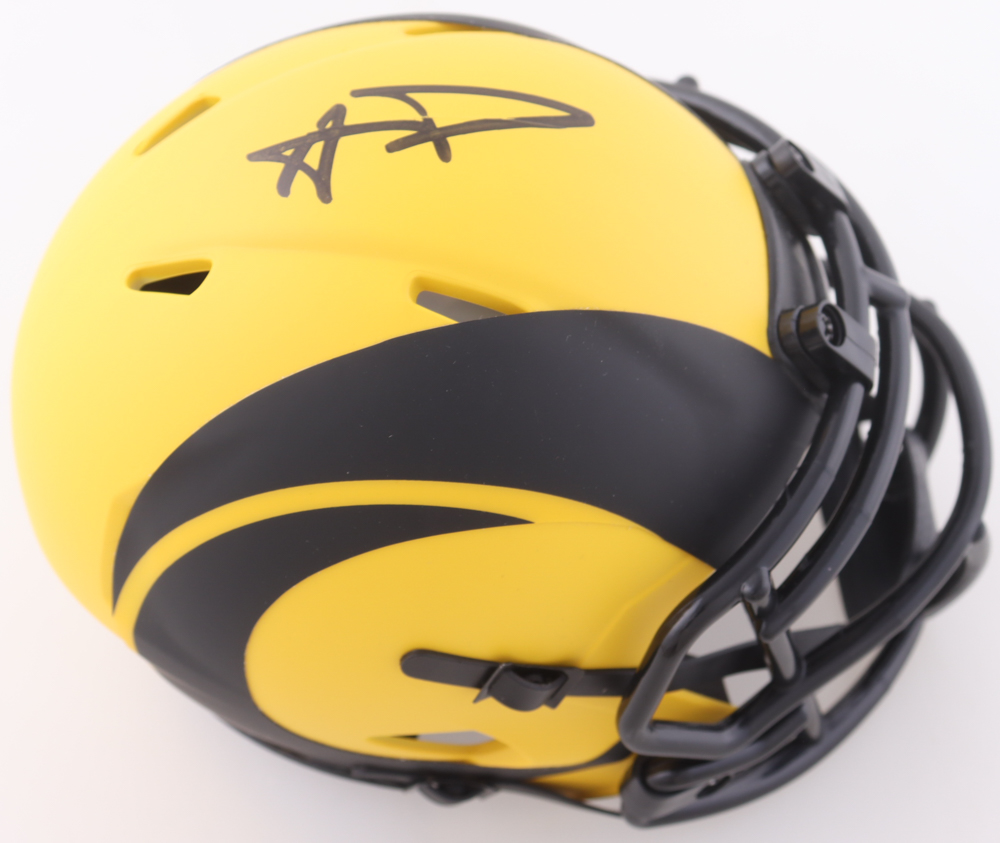 Aaron Donald Signed Rams Rave Alternate Speed Mini Helmet (Beckett) at PristineAuction.com Aaron Donald Signed Rams Rave Alternate Speed Mini Helmet (Beckett) at PristineAuction.com