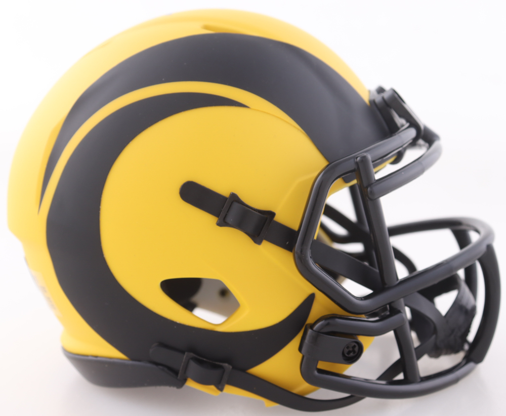 Aaron Donald Signed Rams Rave Alternate Speed Mini Helmet (Beckett) at PristineAuction.com Aaron Donald Signed Rams Rave Alternate Speed Mini Helmet (Beckett) at PristineAuction.com