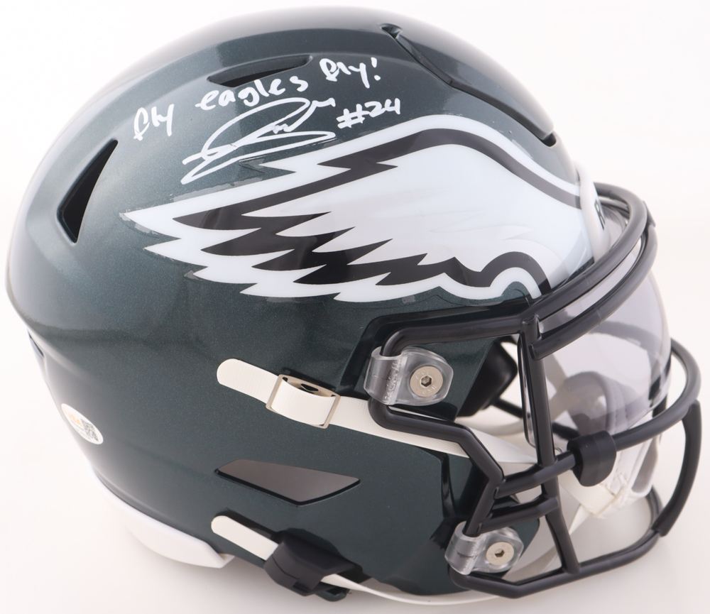 Andrew Mukuba Signed Eagles Mid-Size SpeedFlex Helmet With Visor Inscribed "Fly Eagles Fly!" (JSA) at PristineAuction.com Andrew Mukuba Signed Eagles Mid-Size SpeedFlex Helmet With Visor Inscribed "Fly Eagles Fly!" (JSA) at PristineAuction.com