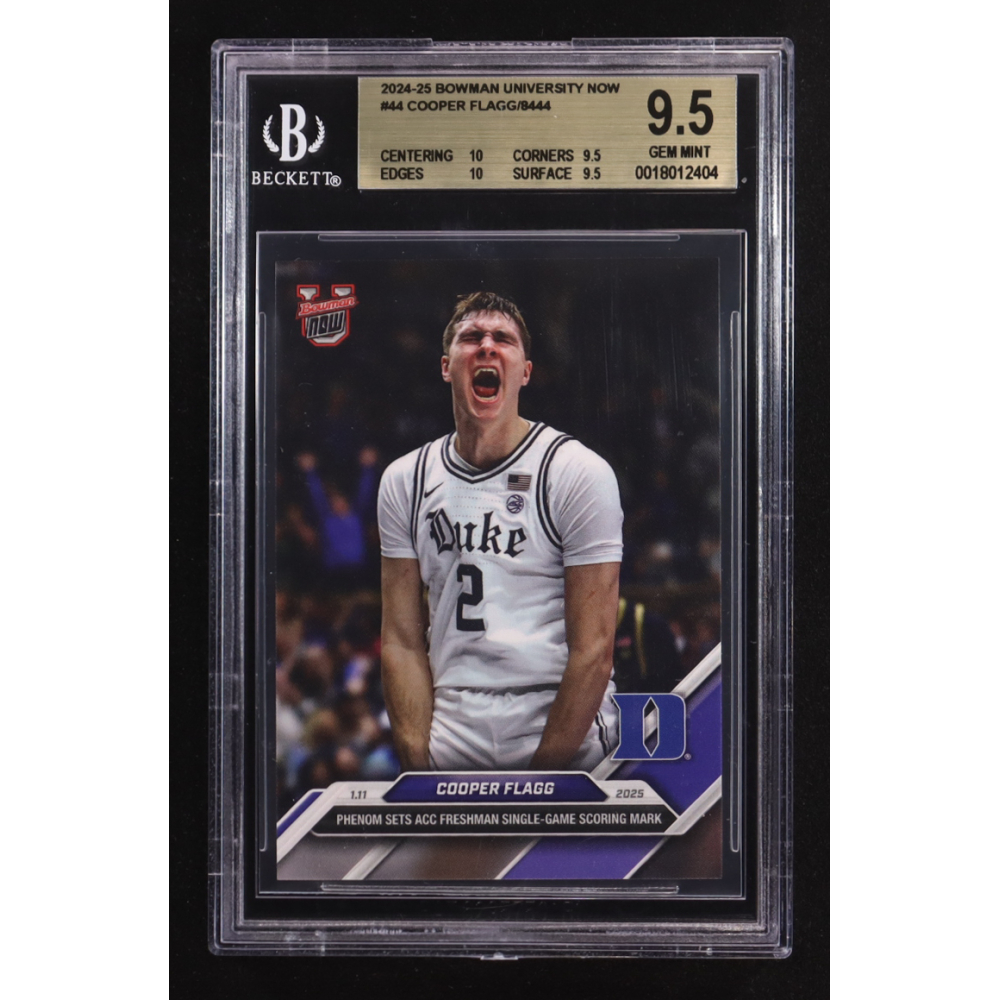 Cooper Flagg 2024-25 Bowman University Now #44 RC (BGS 9.5) at PristineAuction.com