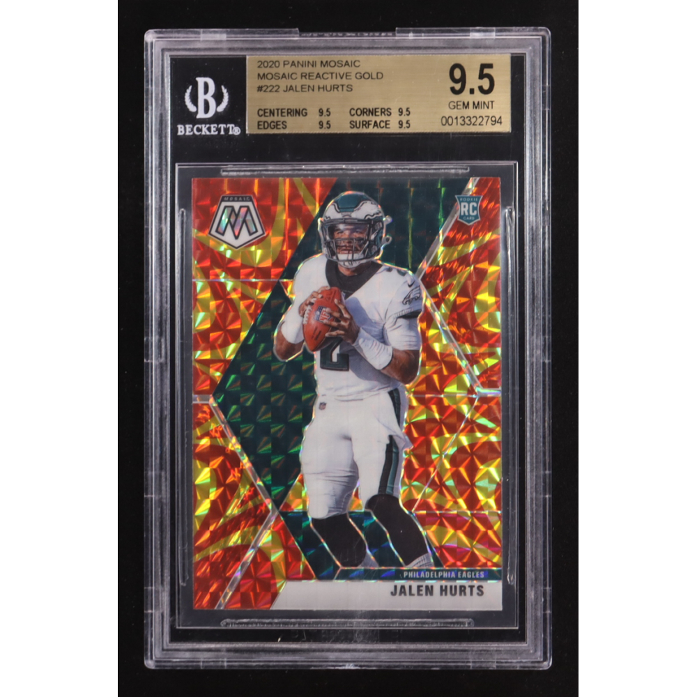 Jalen Hurts 2020 Panini Mosaic Reactive Gold #222 RC (BGS 9.5) at PristineAuction.com