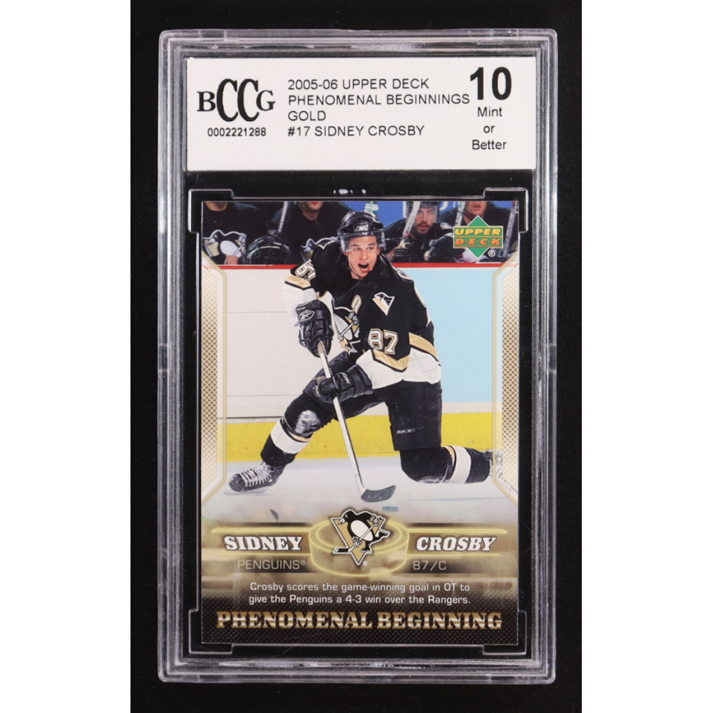 Sidney Crosby 2005-06 Upper Deck Phenomenal Beginnings Gold #17 RC (BCCG 10) at PristineAuction.com