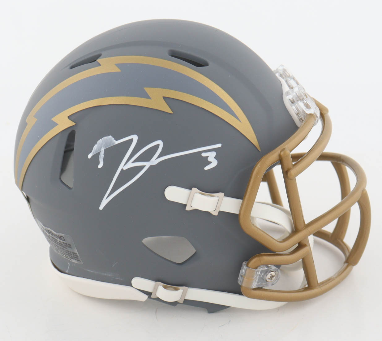 Derwin James Signed Chargers Slate Alternate Speed Mini Helmet (Beckett) at PristineAuction.com Derwin James Signed Chargers Slate Alternate Speed Mini Helmet (Beckett) at PristineAuction.com