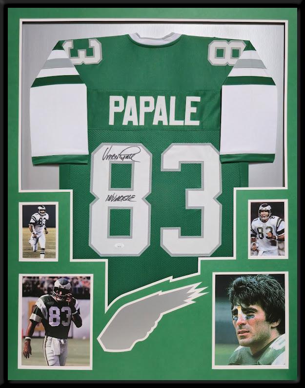 Vince Papale Signed Custom Framed Jersey Inscribed "Invincible" (JSA) at PristineAuction.com Vince Papale Signed Custom Framed Jersey Inscribed "Invincible" (JSA) at PristineAuction.com