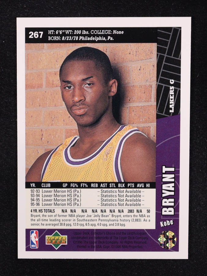 Kobe Bryant 1996-97 Collector's Choice #267 RC at PristineAuction.com Kobe Bryant 1996-97 Collector's Choice #267 RC at PristineAuction.com