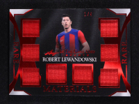 Robert Lewandowski 2025 Leaf In The Game Used Rare Materials Red Holo Octo Patch Game-Used #RM24 #1/4 at PristineAuction.com
