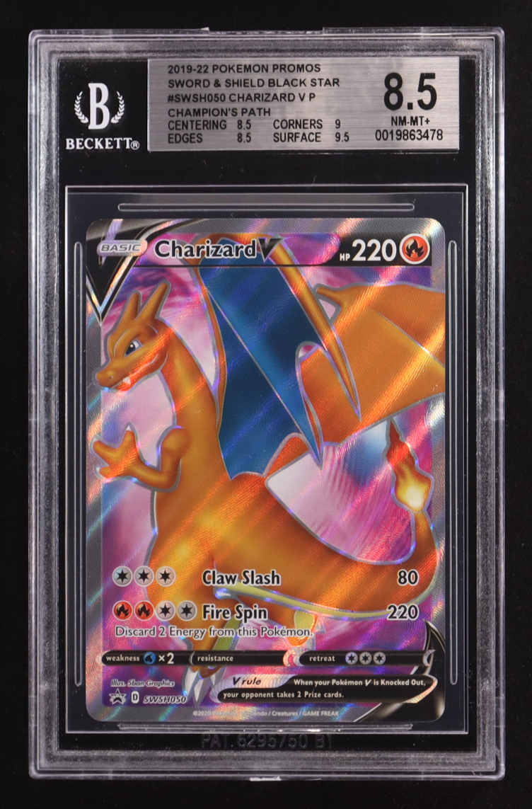 Charizard V 2019-22 Pokemon Sword & Shield Black Star Promos Champion's Path #SWSH050 (BGS 8.5) at PristineAuction.com Charizard V 2019-22 Pokemon Sword & Shield Black Star Promos Champion's Path #SWSH050 (BGS 8.5) at PristineAuction.com